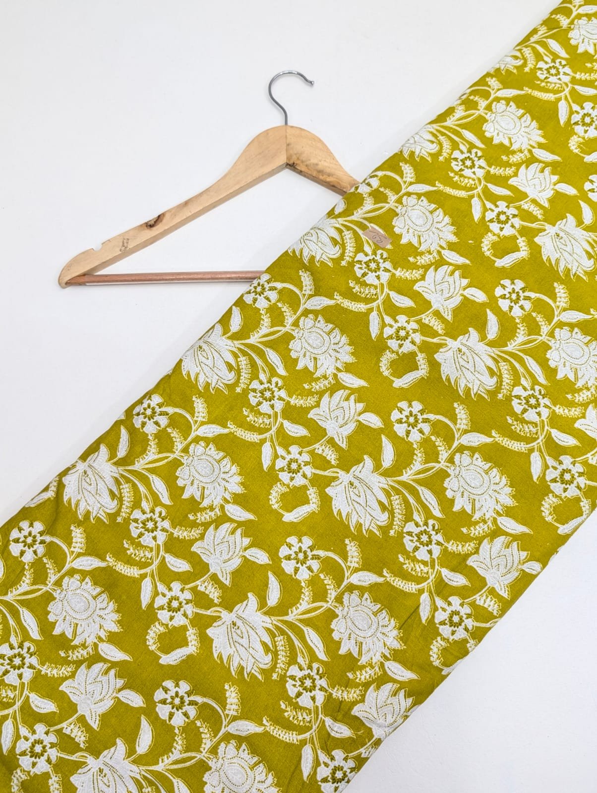 Yellow floral print cotton fabric Jaipur