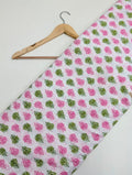 Pink green floral cotton fabric India