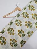 Yellow floral cotton fabric ethnic wear
