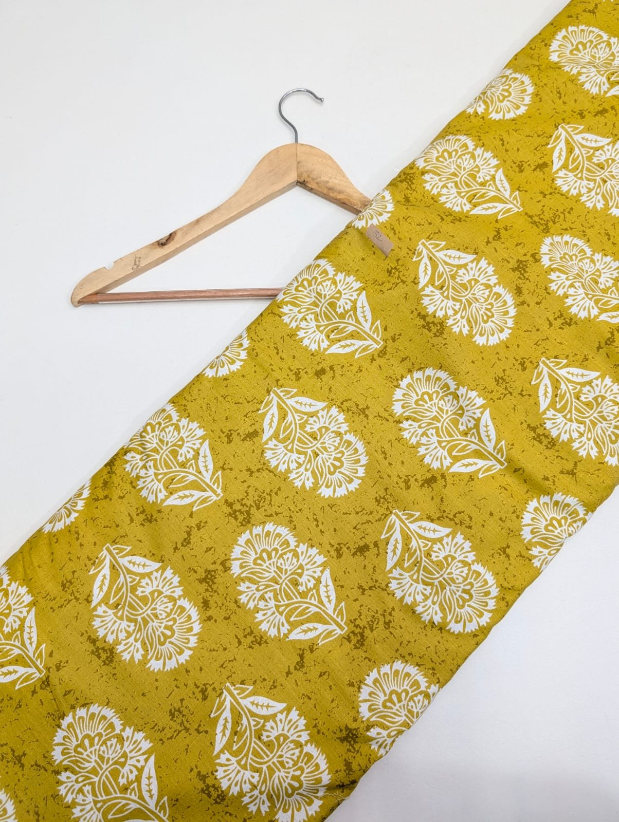 Mustard floral cotton fabric for kurtis Jaipur