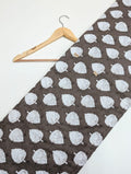 Brown leaf print cotton fabric India