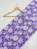 Purple floral cotton fabric with Indian print