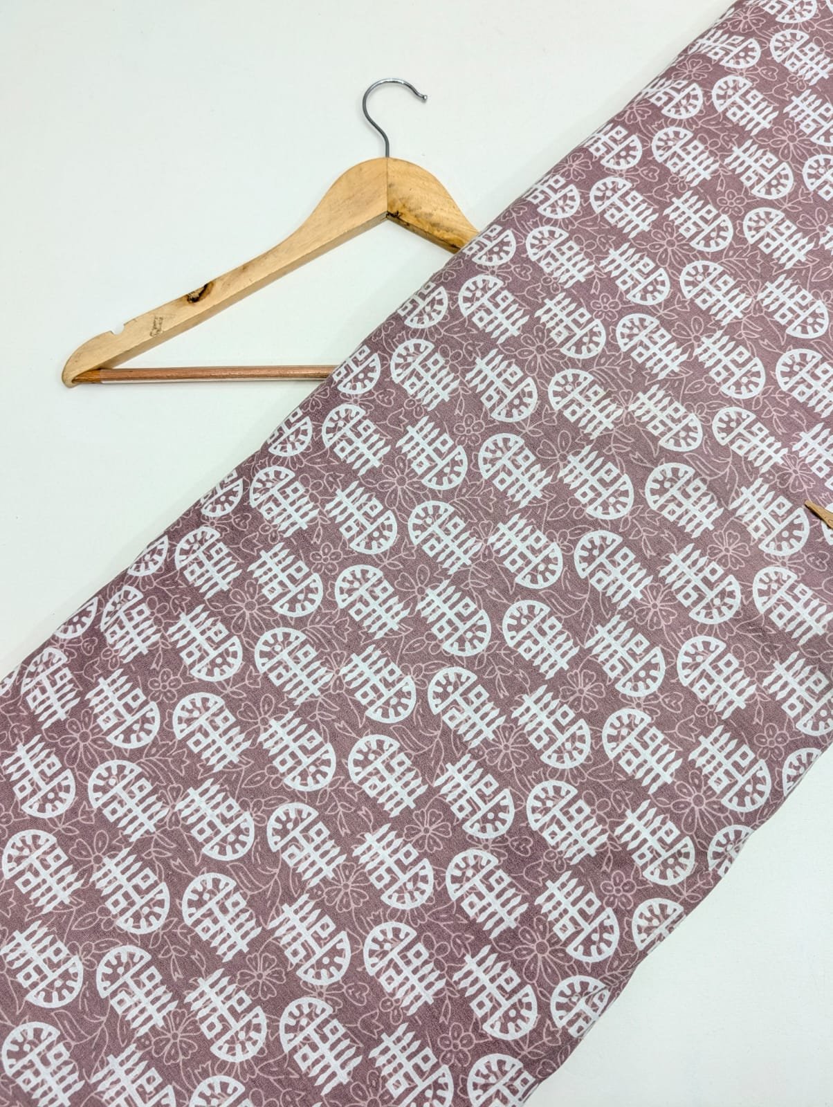 Brown geometric cotton fabric Jaipur print