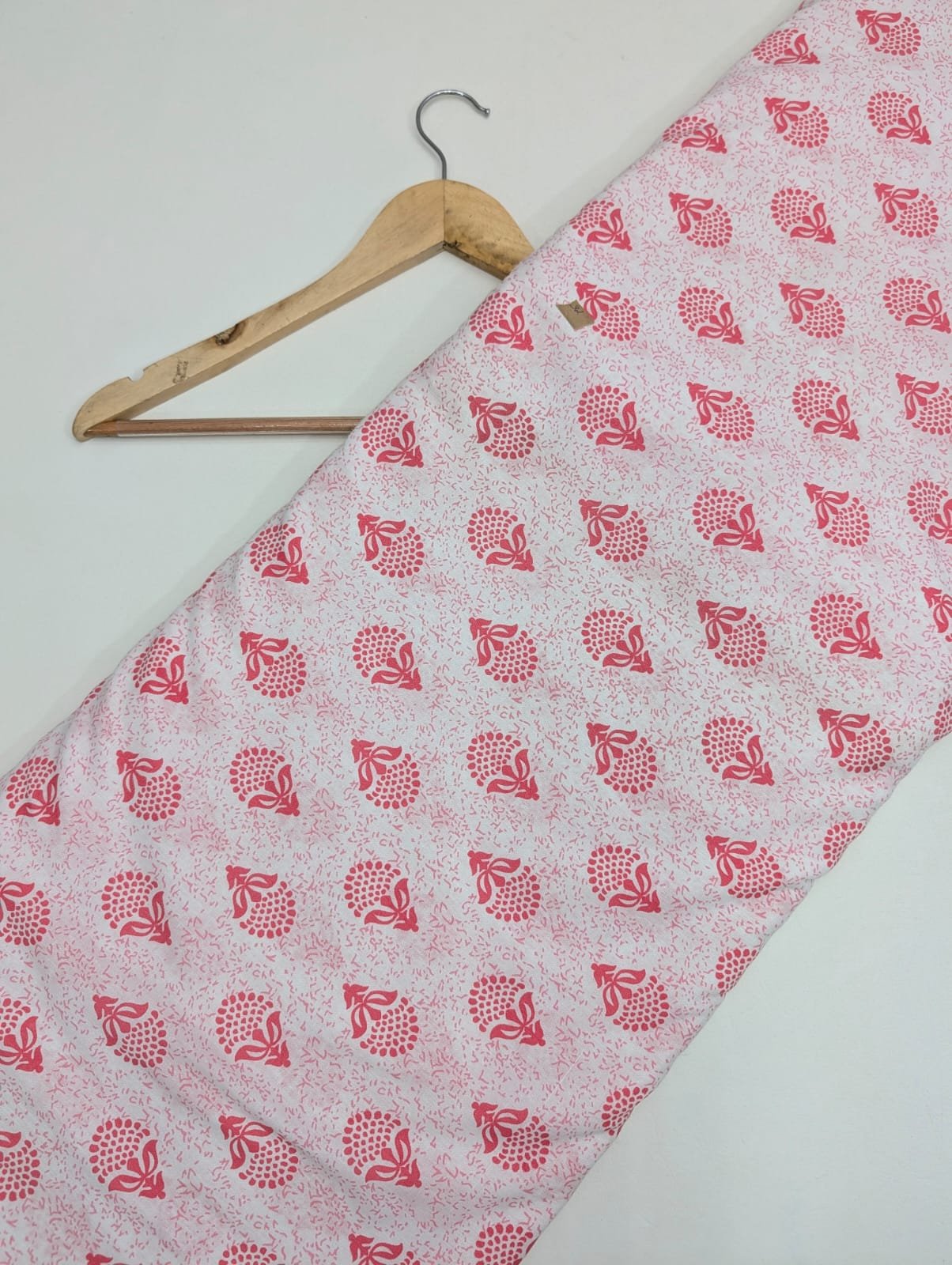 Red paisley cotton fabric Jaipur design