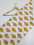 Yellow paisley cotton fabric Indian print