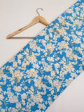 Blue floral cotton fabric Jaipur style