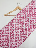 Pink floral cotton printed fabric Jaipur