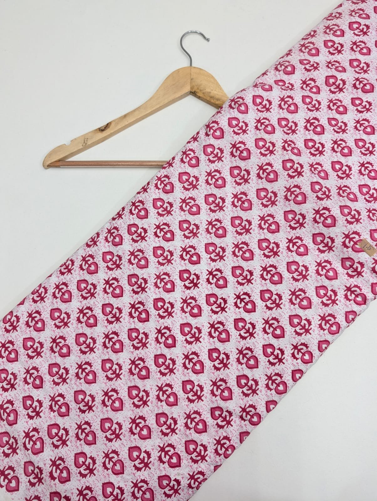 Pink floral cotton printed fabric Jaipur