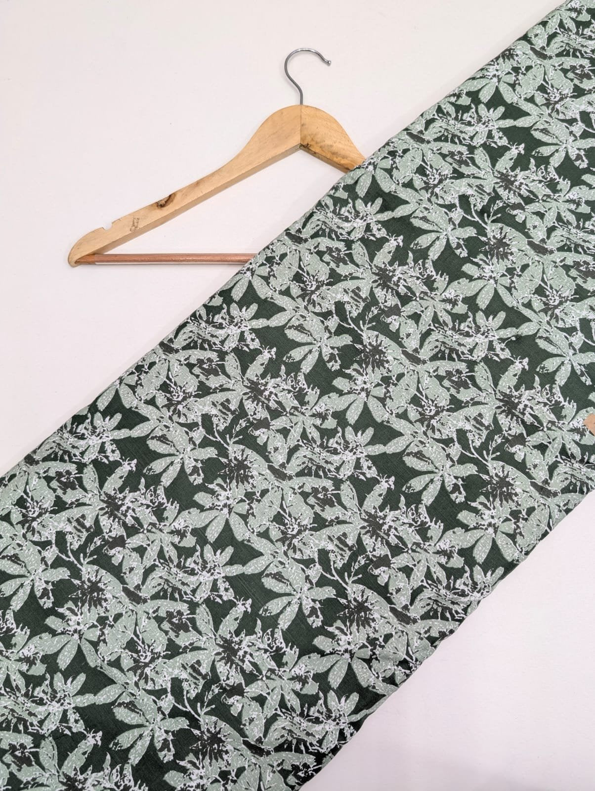 Green leaf pattern cotton fabric India