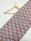 Brown leaf cotton printed fabric Jaipur