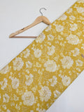 Yellow floral cotton fabric Rajasthani print