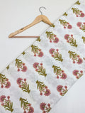 Pink floral cotton printed fabric India