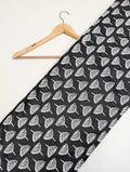 Black and white leaf pattern cotton fabric
