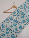 Blue floral design cotton fabric Jaipur