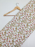 White floral design cotton fabric Rajasthan
