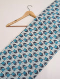 Blue floral cotton fabric Indian print