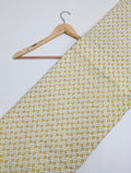 Yellow geometric print cotton fabric India