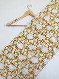 Mustard floral Indian cotton fabric India