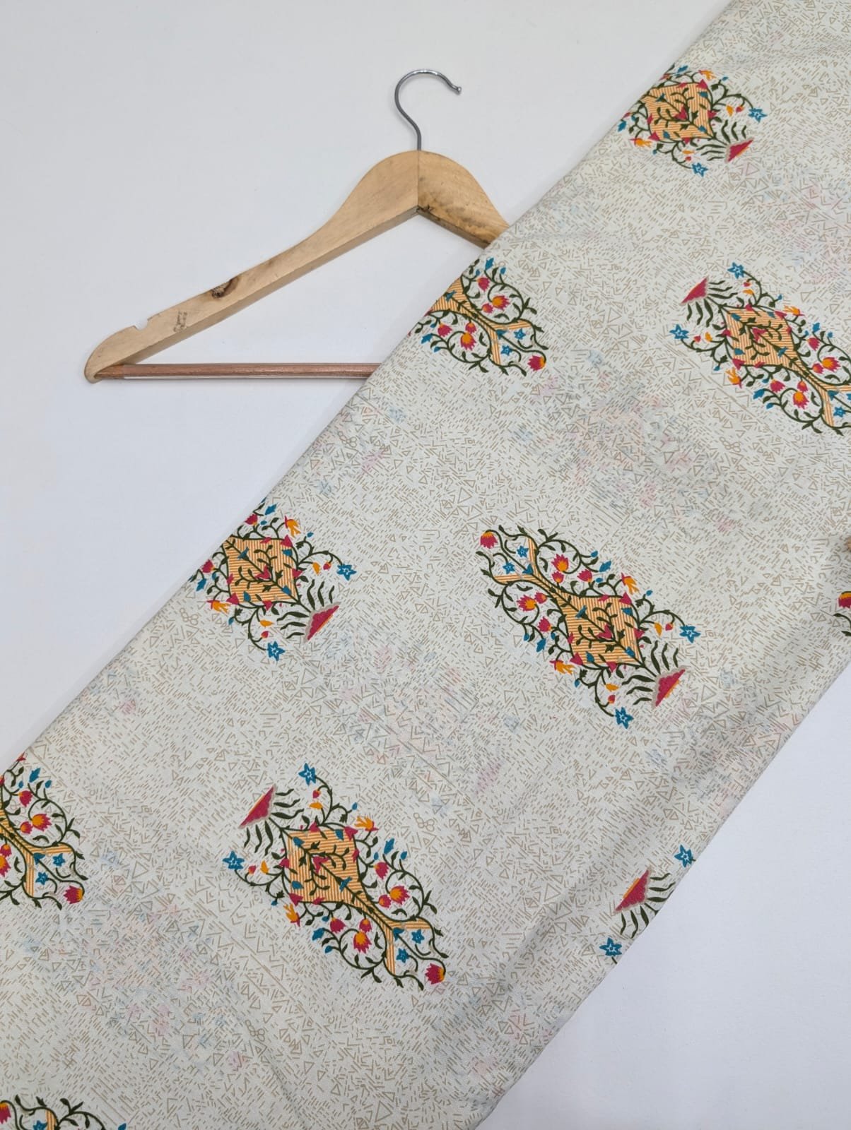 Multicolor block print cotton fabric India