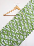 Green leaf design cotton fabric Jaipur