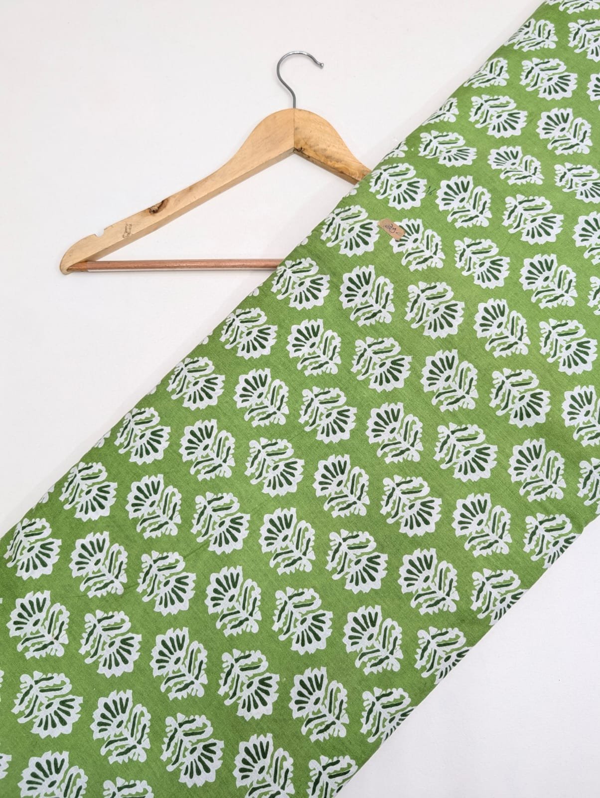 Green leaf design cotton fabric Jaipur