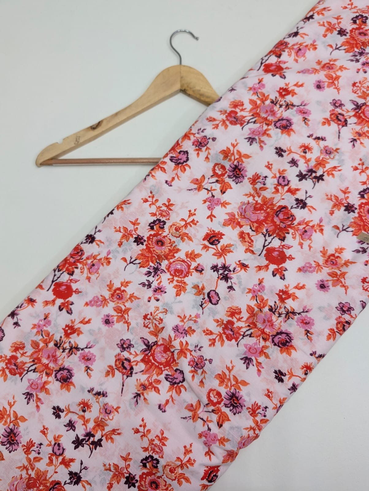 Pink multicolor floral cotton fabric Jaipur