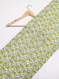 Green floral pattern cotton fabric for dresses