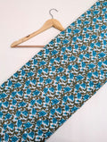 Blue floral design cotton fabric for garments