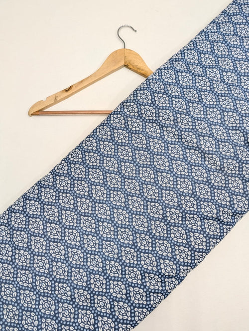 Blue floral print cotton fabric India