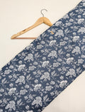 Navy blue floral print cotton fabric Jaipur
