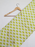Green leaf print cotton fabric Jaipur