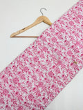 Pink floral design cotton fabric Jaipur India