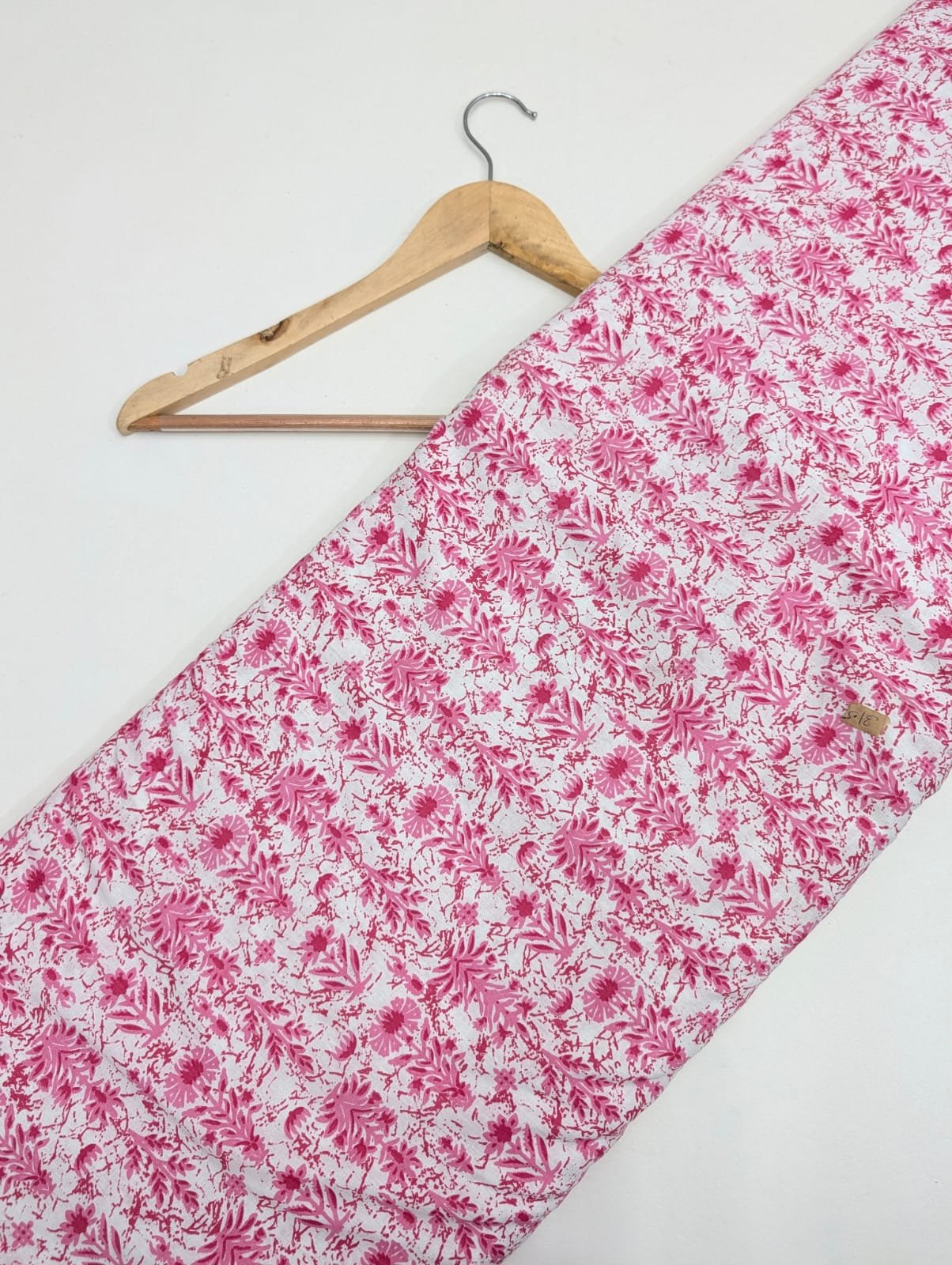 Pink floral design cotton fabric Jaipur India