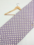 Purple geometric printed cotton fabric India