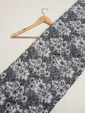 Grey floral printed cotton fabric Rajasthan