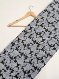 Black paisley cotton fabric screen print India