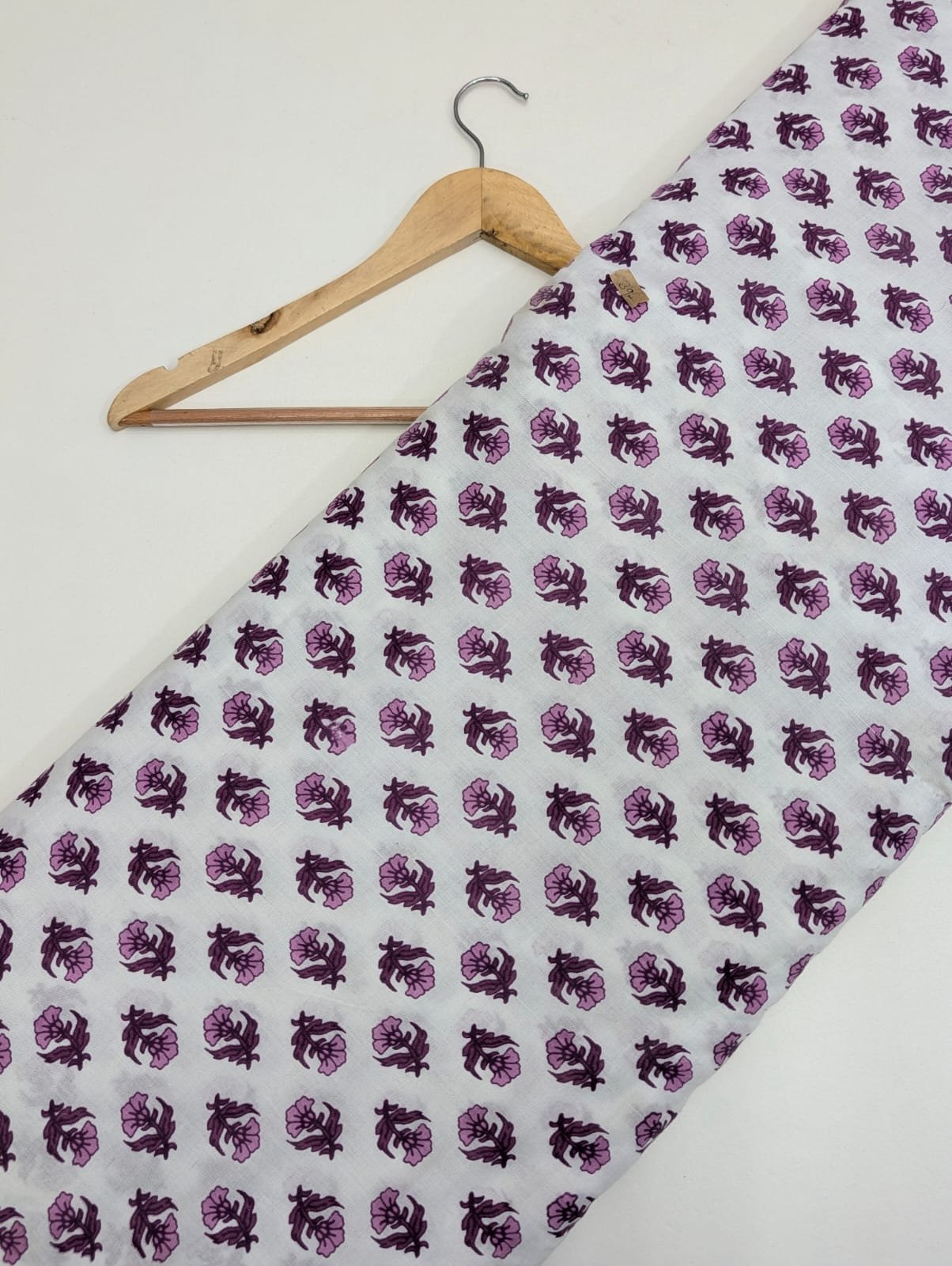 Purple floral cotton fabric with small motifs