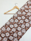 Brown floral cotton fabric traditional India
