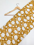 Mustard floral cotton fabric screen print