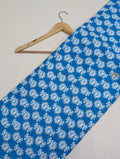 Blue white floral cotton fabric motifs Jaipur