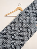 Black white geometric cotton fabric print India