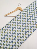 White blue floral cotton fabric Jaipur