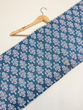 Blue abstract pattern cotton fabric with modern print