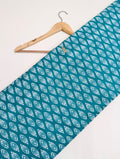 Teal geometric pattern cotton fabric print design