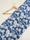 Blue white floral cotton fabric Jaipur design
