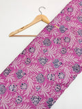 Pink floral cotton fabric with intricate design