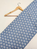 Blue cotton fabric with Indian motif design