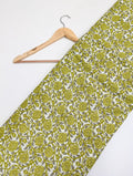 Green floral print cotton fabric Jaipur