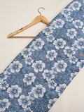 Blue hibiscus print cotton fabric Jaipur