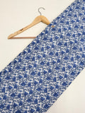 Blue floral screen print cotton fabric Jaipur